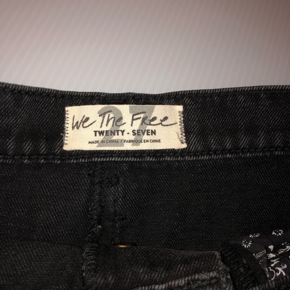 We the Free Size 27 Black denim distressed, vintage inspired, mini skirt. - Picture 4 of 10